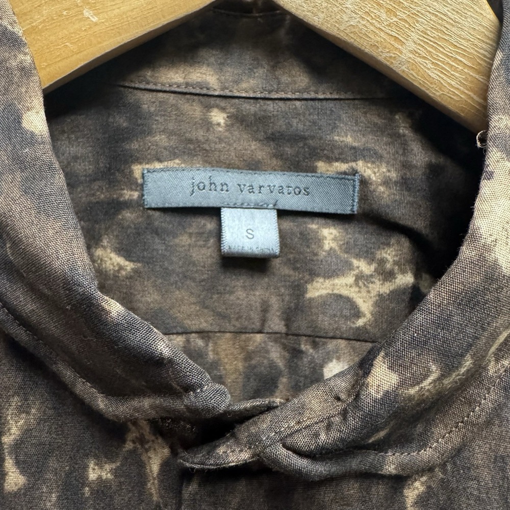 John Varvatos NEW $348 Men's Sz Small Burnt Clay Camouflage Pearl Snap L/S Shirt - Picture 3 of 6